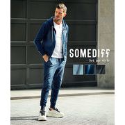 【2025年春の新作】カットデニム ジップパーカー＋ジョガーパンツ 2点セットアップ／SOMEDIFF