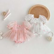 ★BaBy★　66~90cm　ベビーワンピース　パフスリーブ　チュールスカート　韓国ベビー服