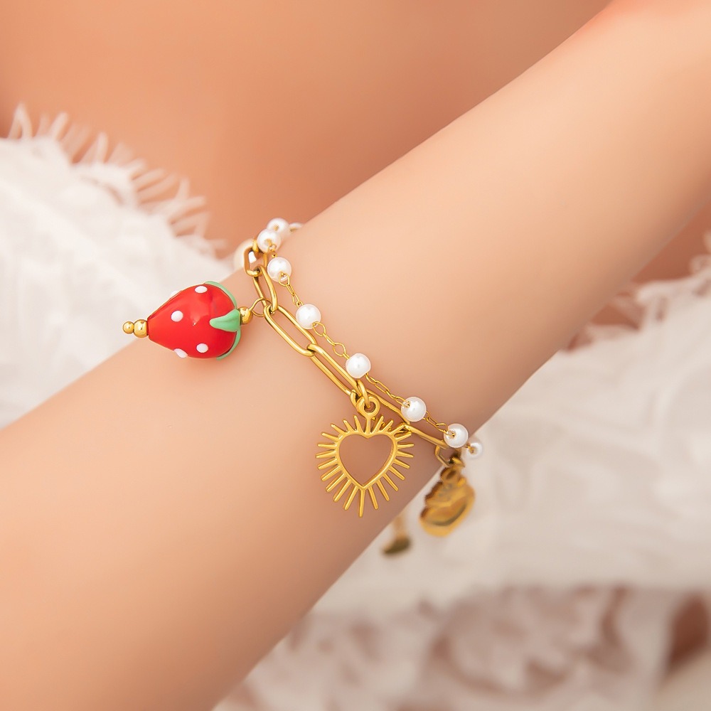 5種類 パール いちごブレスレット イチゴブレスレット いちご雑貨