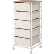 キャンバスチェスト5段/　チェスト　タンス　衣類収納　収納棚　引き出し　収納ケース