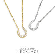 ▼MAGGIO▼ストーン付馬蹄ステンレスネックレス　ホースシュー　U形