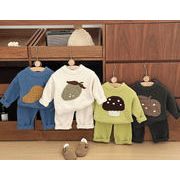 2026秋冬新作 子供服  韓国風子供服 パジャマ 厚手 2点セット 73-110cm 4色