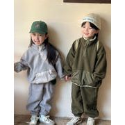 【2025秋冬新作】子供服 韓国風子供服 ベビー服  パーカーフリース 上下セット 裏起毛