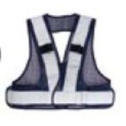 フルハーネスベストLED 反射テープ：蛍光イエロー/生地：ネイビー FHV-ENY