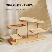 天然木材ディスプレイステップラック INS風 ナチュラルウッド3段スタンド　２色展開