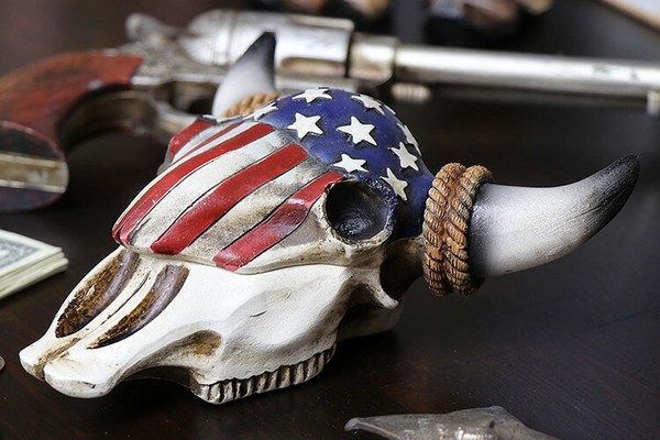 アメリカン雑貨 カウスカル 小物入れ バッファロースカル 牛頭骨