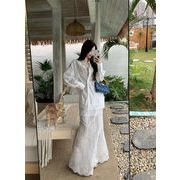 気質の女神は本当に綺麗です ロングスリーブシャツ+タンクトップ+マーメイドスカート 3点セット
