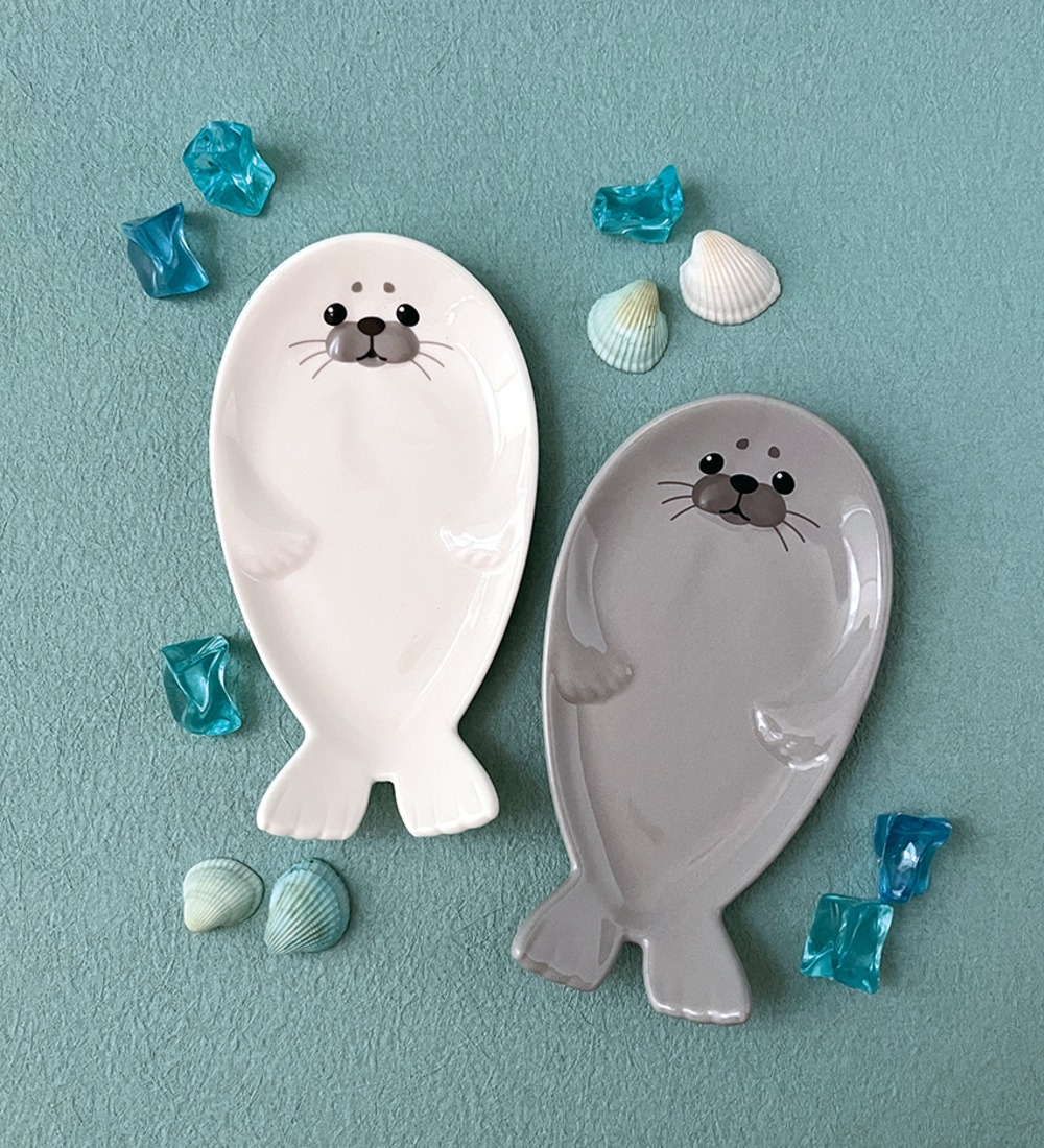 アザラシ 皿 備前焼