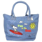 【バッグ】スヌーピー IP.デリ.シシュウ.Peanuts-0B デニムバッグ Sun