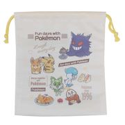 ポケットモンスター マチ付き巾着 きんちゃくポーチ カフェロゴ整列