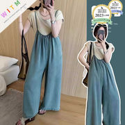 デニムサロペット サロペット オーバーオール カジュアル ポケット レディース