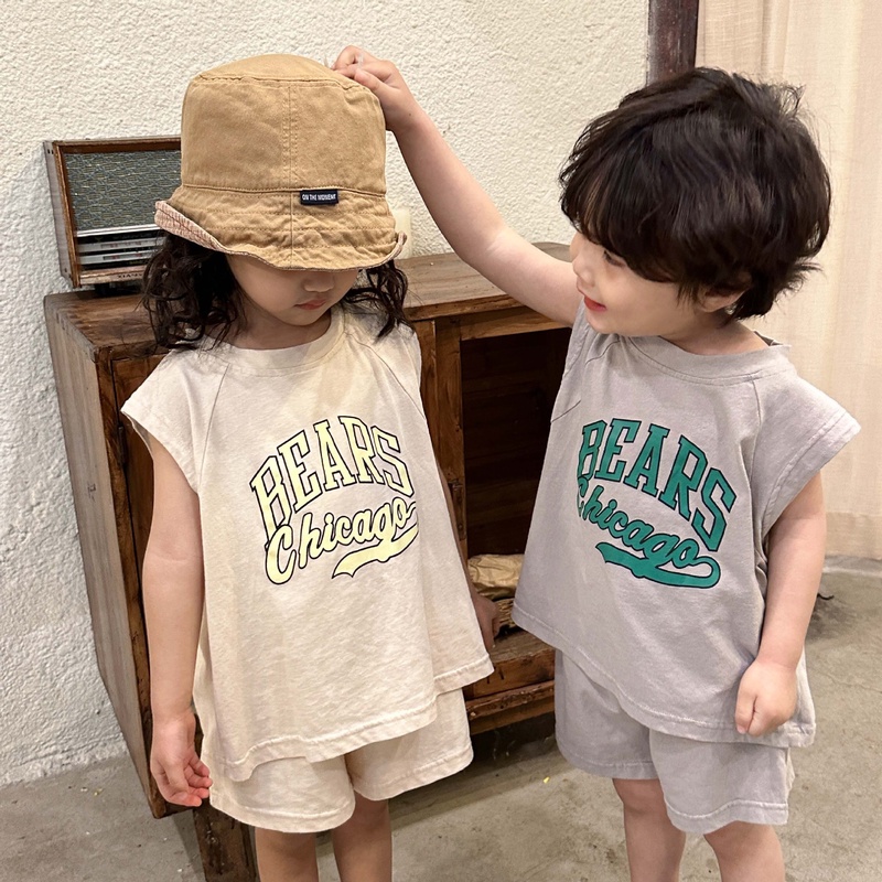 QQMM☆子供用 夏スポーツセット 2025夏子 ベビー タンクトップ＋ショートパンツ 2点セット
