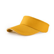 無地 コットン サンバイザー 大人用 男女兼用 日よけ帽子 イエロー