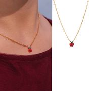 サージカルステンレス林檎ネックレス　指輪　ブレスレット　アクセサリー　　18kコーティング