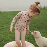 韓国風子供服★子供水着★キッズ水着★女の子★子供用★オールインワン★水着★花柄★ハート★2色★S-XXL