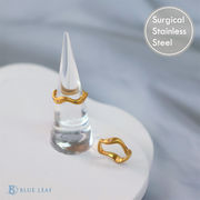 リング 指輪 ウェーブ 波型 星 CZダイヤ ステンレスリング 【国内即納】