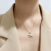 かわいい ホエールテールネックレス 女性のネックレス 鯨の尻尾 ネックレス フィッシュテールネックレス