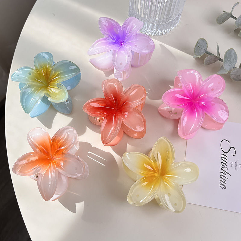 全6色 可愛い フラワーズのヘアクリップ   髪留め 花バンスクリップ  樹脂 バレッタ 女性ヘアアクセサリー