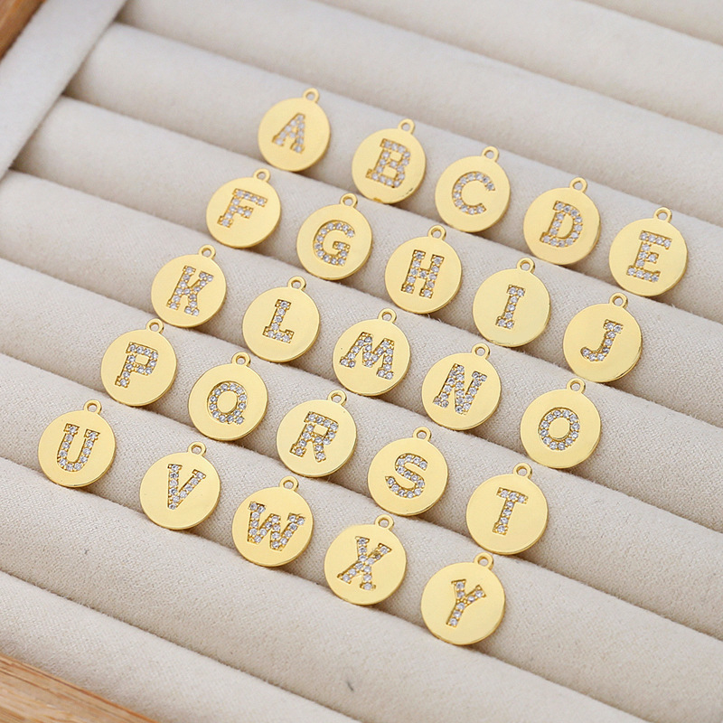 イニシャルパーツ ラウンド アクセサリーパーツ ハンドメイド アルファベット ジュエリー コインチャーム