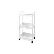 3段収納キャスターラック 白 4723