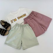 2025春夏子供服 シンプル ショートパンツ 韓国風 キッズ服 ボトムス カーゴパンツ 2色展開[90~140cm]