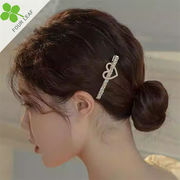 ハート形 ヘアピン パール付 ヘアクリップ 髪留め ヘアアクセサリー ファッション 可愛い