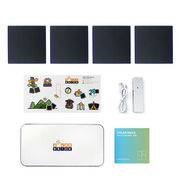 SolarBrick マグネット式組み立てソーラー充電器 パネル4枚(ネイビー)セット S