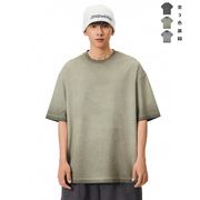 メンズ アメリカンヴィンテージ風 無地 半袖Tシャツ レトロ風 ストリート系トップス★全3色