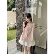 簡単おしゃれに見える服 ベーシックデザイン フリルVネック ノースリーブタンクトップ 2025夏