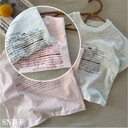 2025夏 小さな英字プリント半袖 男女児用かっこいいベビーTシャツ