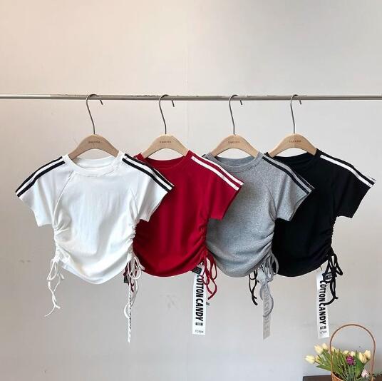 2025年夏　キッズ服　 韓国風　トップス　半袖Tシャツ　80-140CM　4色