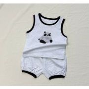 【2点セット】2025春夏新作 子供服  ベビー服  アパレル   袖なし  tシャツ+ショットパンツ   男女兼用