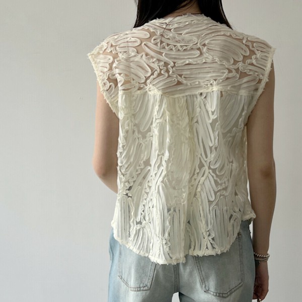 2025夏　新品　グレディブリリアン　刺繍レース2wayベスト セール】刺繍レース2WAYベスト（ベスト）｜Gready Brilliant