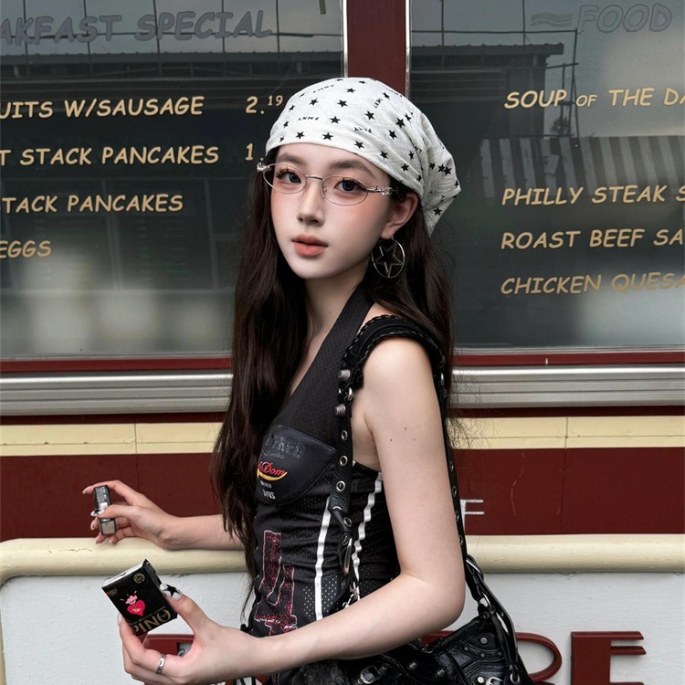 afb バンダナ スカーフ セット 星 y2k grunge 星スカーフ レディース 韓国ファッション 春夏 Y2K | 卸売