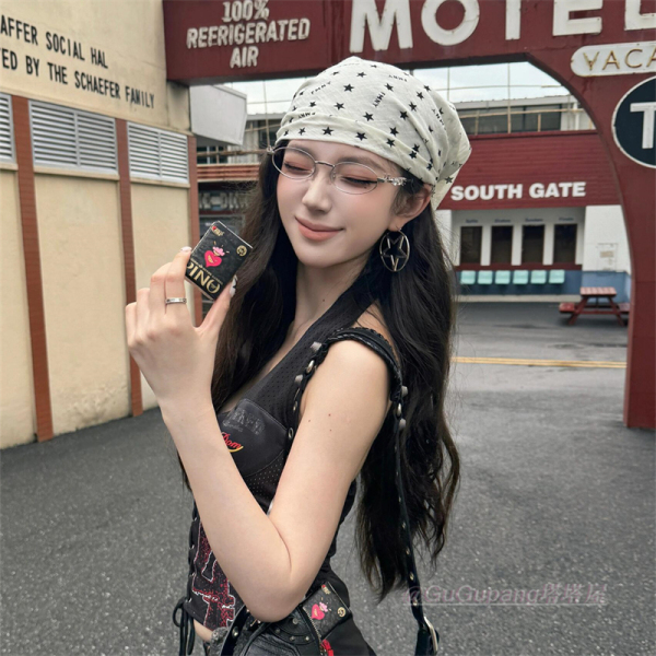 afb バンダナ スカーフ セット 星 y2k grunge 星スカーフ レディース 韓国ファッション 春夏 Y2K | 卸売