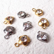 ステンレス チャーム 【1個】 メタルチャーム ハート 花 三角 六角 金属アレルギー対応