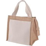 【保冷】ジュート保冷保温 ランチバッグ 外・内ポケット付 27915