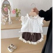 【2点セット】2025春夏新作 子供服  ベビー服  アパレル  袖なし  タンクトップ +ショットパンツ   女の子