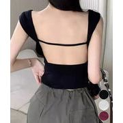 【日本倉庫即納】 カップ付き タンクトップ バックオープン