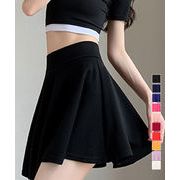 【日本倉庫即納】 韓国風サーキュラースカート ウエストゴム