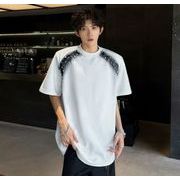 アメリカンレトロ風 Tシャツ 半袖  クルーネック  メンズトップス