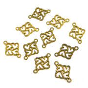 【在庫限り】 メタル合金パーツ 約16x11x1.7mm （丸カン内径1.2mm） ゴールドカラー 《10個》 金具