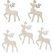 【クリスマス】ウッドグリッターディアモチーフ5P