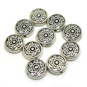 【在庫限り】 メタル合金パーツ 約10x10x3.6mm シルバーカラー 《10個》 金具
