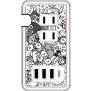 にゃんこ大戦争 USB/USB Type-C付き ACタップ 総柄 PND-11A