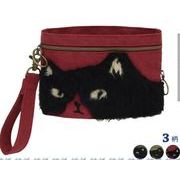 NF*黒猫ハンディポーチ　猫柄　3色　★アウトレット