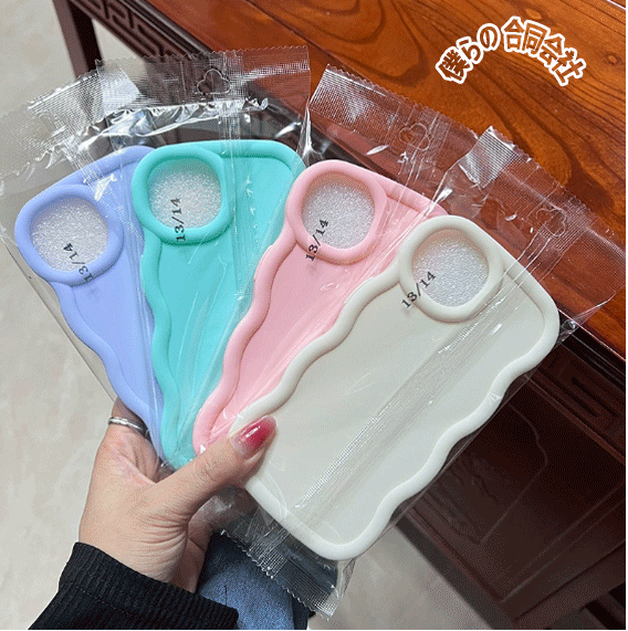 2025年新作 スマホケース iphone17携帯ケース アイフォン iphone15/14 波 マカロン 多機種対応 6色展開