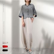 【2025新作】リネンタッチ　カーブパンツ(32674)