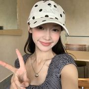 キャップ　帽子　レディース　韓国ファッション　春夏　ドット柄