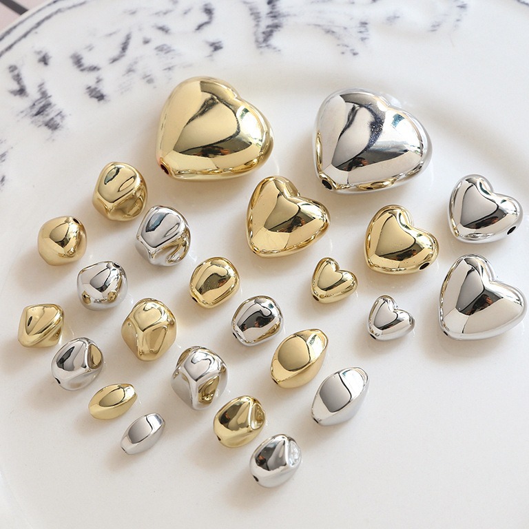 アクリルビーズ ハート 変形 アクセサリーパーツ ハンドメイドパーツ 手芸 DIY プラビーズ スペーサー